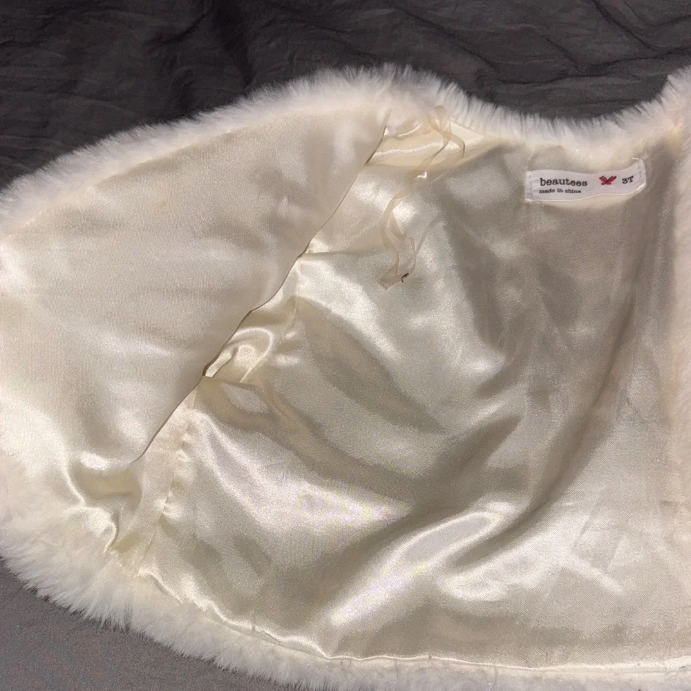Kids White Faux Fur Jacket